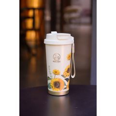 Cốc Giữ Nhiệt 500ml Inox 316 2GOOD C29 Họa Tiết Hoa Hướng Dương - Kèm Ống Hút Tiện Lợi, Phù Hợp Văn Phòng và Du Lịch
