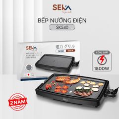 Bếp Nướng Điện Không Khói Seka SK540 - 1800W, Mặt Nhôm Chống Dính, Thiết Kế Sang Trọng, Bảo Hành 2 Năm