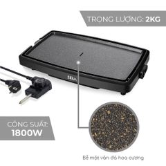 Bếp Nướng Điện Không Khói Seka SK540 - 1800W, Mặt Nhôm Chống Dính, Thiết Kế Sang Trọng, Bảo Hành 2 Năm