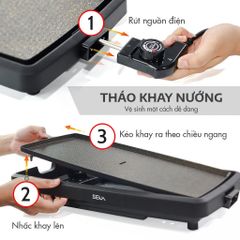 Bếp Nướng Điện Không Khói Seka SK540 - 1800W, Mặt Nhôm Chống Dính, Thiết Kế Sang Trọng, Bảo Hành 2 Năm