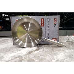 Chảo Inox Cạn Lòng SEKA SK6030 - 5 Lớp Nguyên Khối, Đường Kính 16cm/22cm/26cm, Chất Liệu Cao Cấp, Dùng Tất Cả Các Loại Bếp