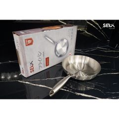 Chảo Inox Cạn Lòng SEKA SK6030 - 5 Lớp Nguyên Khối, Đường Kính 16cm/22cm/26cm, Chất Liệu Cao Cấp, Dùng Tất Cả Các Loại Bếp