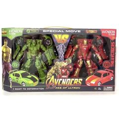 Đồ chơi lắp ghép biến hình xe ô tô robot siêu nhân Avenger người khổng lồ xanh Hulk và người Sắt Iron man (8881-1)