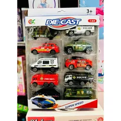 Đồ chơi mô hình xe 10 chiếc xe ô tô sắt chạy đà Die Cast Super Speed 1:64 625