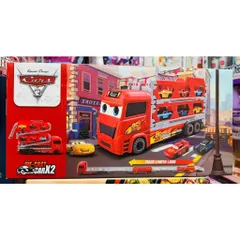 Đồ chơi xe ô tô tải 2 tầng McQueen 95 chở 2 xe ô tô nhỏ chạy bằng đà 152 234082