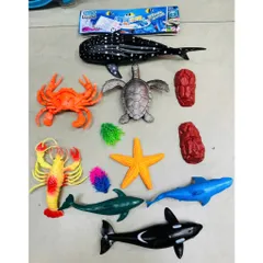 Đồ chơi mô hình 7 loài động vật biển 388-72 rùa, tôm, cua, cá biển 234106