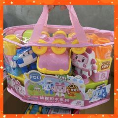 Túi Đồ Chơi Xếp Hình Robocar Poli 34Pcs #3620 Chọn Màu Ngẫu Nhiên