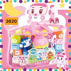 Túi Đồ Chơi Xếp Hình Robocar Poli 34Pcs #3620 Chọn Màu Ngẫu Nhiên