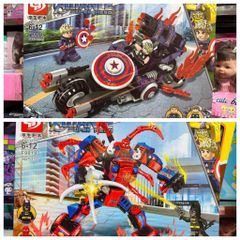 Đồ chơi lắp ráp siêu nhân F9014-2 F9014-3 người Nhện Spider man và đội trưởng Mỹ Captain America