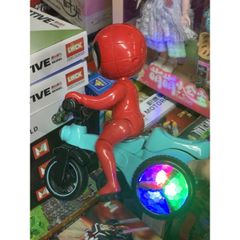 Đồ Chơi Siêu Nhân Người Nhện Spider Man Đi Xe Đạp Phát Nhạc Và Đèn Sáng (HX143)