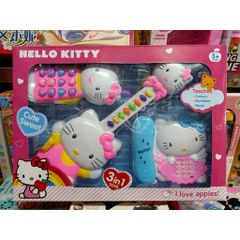 Đồ chơi đàn guitar Hello Kitty #KT1203 hoạt động bằng pin có đèn và nhạc