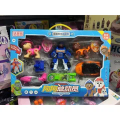 Đồ chơi đội chó cứu hộ gồm 3 nhân vật có xe chạy đà và robot 19138 - Dog Guard Team - Bộ đồ chơi thú vị cho trẻ em