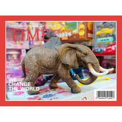 Mô hình con voi bằng nhựa đặc dài 18cm