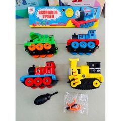 Bộ ô tô đồ chơi 4 cái đầu tàu hỏa Thomas và tua vít tháo lắp RL589-17