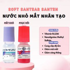 Nước Nhỏ Mắt Nhân Tạo Santen Soft Santear Nhật Bản - Giảm Khô Mắt, Dị Ứng, Mỏi Mắt, Hỗ Trợ Đeo Kính Áp Tròng, Hộp 4 Lọ 5ml