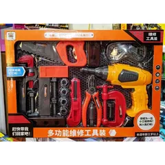Đồ Chơi Dụng Cụ Sửa Chữa Cơ Khí Cho Bé Đóng Vai Làm Kĩ Sư, Máy Khoan Lắp Pin Phát Tiếng Kêu Như Thật (011-12)