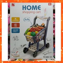 Set Đồ Chơi Xe Đẩy Siêu Thị Cỡ To, Lắp Pin Có Đèn Và Nhạc #668-101