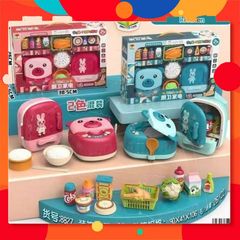 Đồ Chơi Nhà Bếp Cho Bé Tập Làm Nội Trợ Có Nồi Cơm Điện Và Tủ Lạnh Mini (8827) Chọn Màu Ngẫu Nhiên