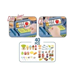 Đồ Chơi Quầy Bán Hàng Và Xe Đẩy Siêu Thị Lắp Pin Có Đèn Và Nhạc #668-83