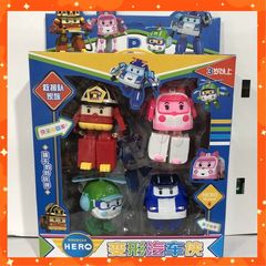 Đồ Chơi 4 Xe Robocar Poli Lắp Ghép Biến Hình #868-4
