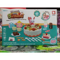 BÁNH SINH NHẬT 65 CHI TIẾT ĐỒ CHƠI CHO BÉ CÓ ĐÈN VÀ NHẠC KÈM PIN (G673A)