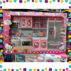 Bộ Nhà Bếp Kitty 4 Ngăn Có Đèn Và Nhạc Đồ Chơi Đồ Hàng Cho Bé Tặng Kèm Pin (26211)