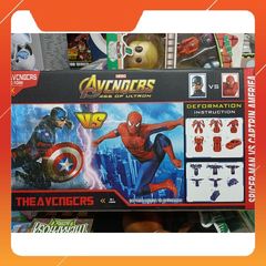 LẮP GHÉP BIẾN HÌNH Ô TÔ ROBOT SIÊU NHÂN AVENGERS Spider man và Captain America (8881-2)