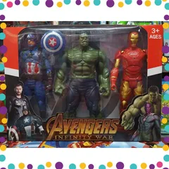 Hộp 3 Siêu Nhân Avengers cao 30cm có đèn Captain America - Hulk - Iron man (3799-7)