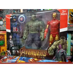 Hộp 3 Siêu Nhân Avengers cao 30cm có đèn Captain America - Hulk - Iron man (3799-7)