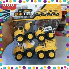 Túi Đồ Chơi 4 Xe Công Trình Chạy Đà #5001 #5002 #5003 Chọn Ngẫu Nhiên
