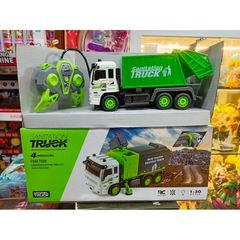 Xe ô tô chở rác điều khiển từ xa mã 2302 chạy bằng pin có đèn