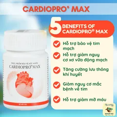 Viên uống Cardiopro Max - Hỗ trợ tim mạch, giảm mỡ máu, ngăn ngừa xơ vữa động mạch - Sản phẩm organic 30 viên