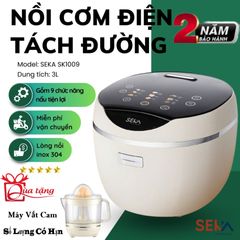 Nồi Cơm Điện Tách Đường SEKA SK1009 - Inox An Toàn 1.8L, 9 Chức Năng Đa Dạng, Bảo Vệ Sức Khỏe, Tặng Kèm Máy Vắt Cam LocknLock