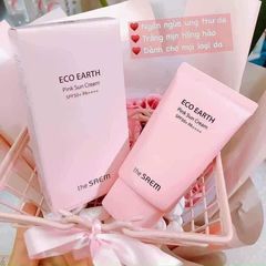Kem Chống Nắng Giảm Dầu Nâng Tone Da Sáng Hồng The Saem Eco Earth Power Pink Sun Cream SPF50+/PA++++ - Sản Phẩm Chăm Sóc Da Tự Nhiên 50Gr