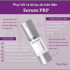 Tinh Chất Dưỡng Da Toàn Diện Serum Tế Bào Gốc Prp Skinclinic 30ml - Phục hồi và làm sáng da, giảm lão hóa, cung cấp độ ẩm hiệu quả.