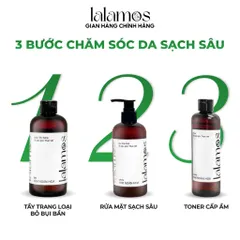 Bộ Sản Phẩm Làm Đẹp Lalamos Mini Size: Nước Tẩy Trang, Sữa Rửa Mặt & Toner Kim Ngân Hoa 50ml - Dưỡng Ẩm & Ngăn Ngừa Mụn