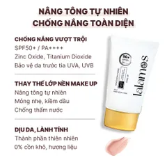 Kem Chống Nắng Nâng Tone Lalamos Nhụy Kim Ngân Hoa SPF 50+ PA++++ 50ml - Dưỡng ẩm, Bảo vệ Da và Thay Thế Kem Nền