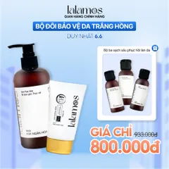 Combo Chăm Sóc Da Trắng Hồng Lalamos - Sữa Rửa Mặt 280ml & Kem Chống Nắng Nhụy Kim Ngân Hoa Nâng Tone SPF 50+ 50ml