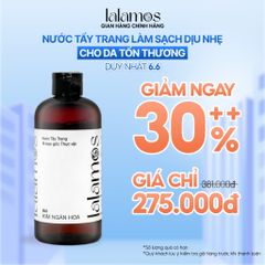 Nước Tẩy Trang Lalamos Đài Kim Ngân Hoa 280ml - Làm Sạch Dịu Nhẹ, Dưỡng Ẩm và Làm Dịu Da, Phù Hợp Mọi Loại Da