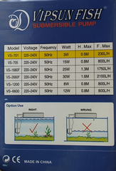 Máy Bơm Lọc Nước VIPSUN VS-701 - Thiết Bị Lọc Nước Hồ Cá Cảnh Tăng Oxy Hòa Tan, Sạch Và An Toàn Cho Sinh Vật Thủy Sinh