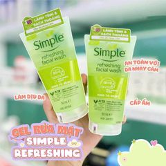 Sữa Rữa Mặt Simple Kind To Skin Refreshing Facial 150ml - Tẩy Trang Hiệu Quả, Phù Hợp Cho Mọi Loại Da