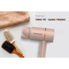 Máy sấy tóc SUNHOUSE SHD2313 - Màu Hồng Be, Công Suất 1000W, Gập Gọn, 2 Tốc Độ và 3 Mức Nhiệt - Sản Phẩm Thiết Yếu Cho Tóc Bạn