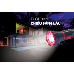 Đèn Pin Tay Cầm Sunhouse SHE-4111 - Đèn Pin Cỡ Lớn Đen Đỏ LED 1W - Nguồn Sáng Mạnh, Thời Gian Sạc 12-15 Giờ, Sử Dụng 1 Giờ Sáng Mạnh 4 Giờ Yếu