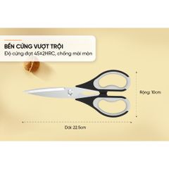 Kéo cắt đa năng 225 thép không gỉ SUNHOUSE KS-SC225 236340