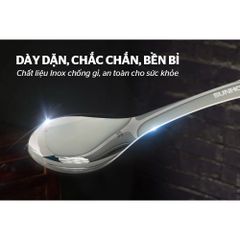 Bộ 2 thìa muỗng canh inox 201 SUNHOUSE KS-S2PO165I - Đồ bếp chất lượng cao, Tiện lợi cho nấu ăn hàng ngày