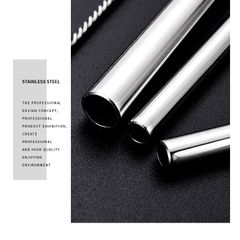 Bộ Ống Hút Inox 304 4 Món - Siêu Tiện Lợi Thay Thế Ống Hút Nhựa, Kèm Cọ Làm Sạch, Dài 21.5cm, Thân Thiện Môi Trường