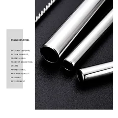 Bộ ống hút inox 304 4 món kèm túi đựng - Cho bình giữ nhiệt, thân thiện môi trường, tiện lợi và dễ vệ sinh
