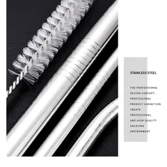 Bộ ống hút inox 304 4 món kèm túi đựng - Cho bình giữ nhiệt, thân thiện môi trường, tiện lợi và dễ vệ sinh