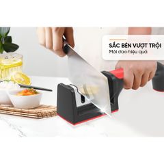 Mài Dao Kéo Cầm Tay 4 Rãnh SUNHOUSE KS-SH4 - Dụng Cụ Bếp Tiện Lợi, Lưỡi Thép Hợp Kim, Chất Liệu Nhựa PP Chắc Chắn