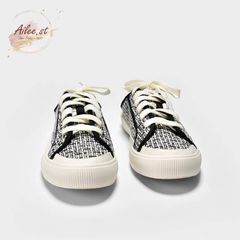 Giày Sục Mules Thể Thao Đạp Gót Vải Dạ Kẻ Tweet Ailee [6858-2] - Thời Trang Năng Động, Phong Cách Hiện Đại, Full Box